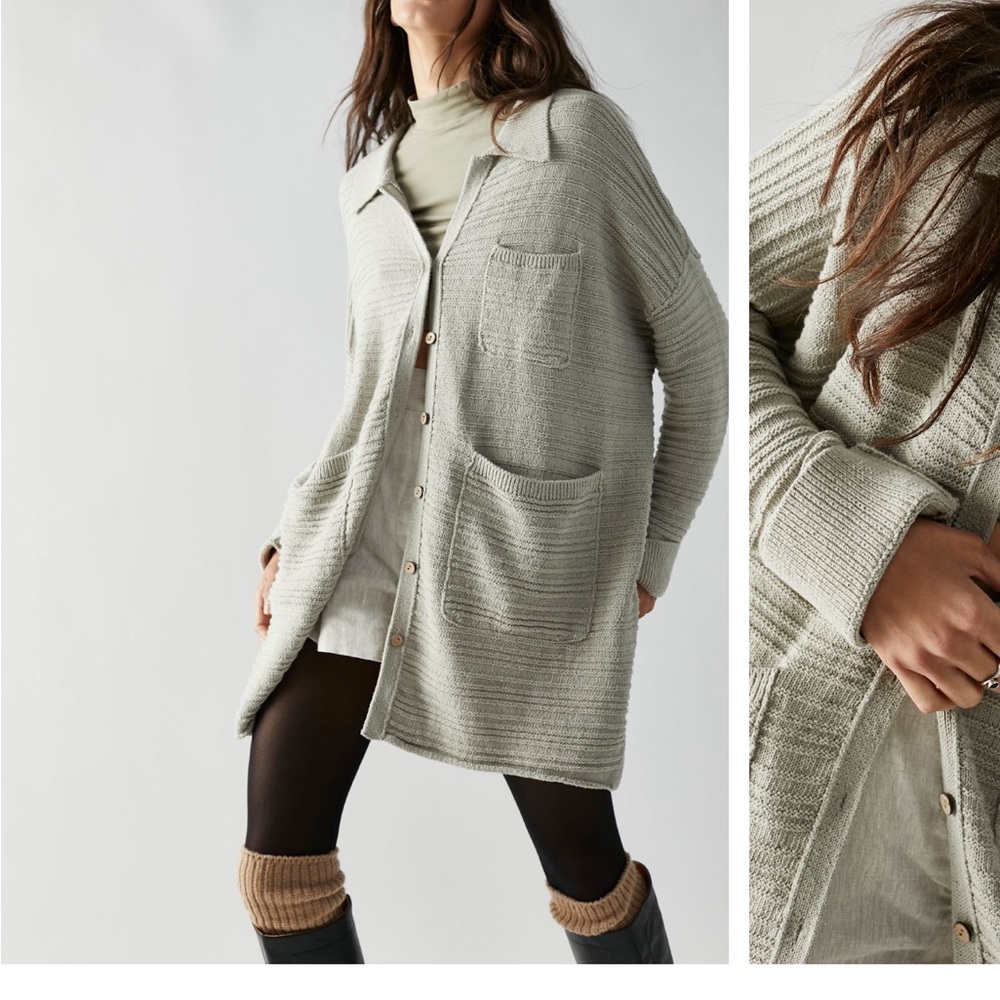 FP Beach Knit Button Up